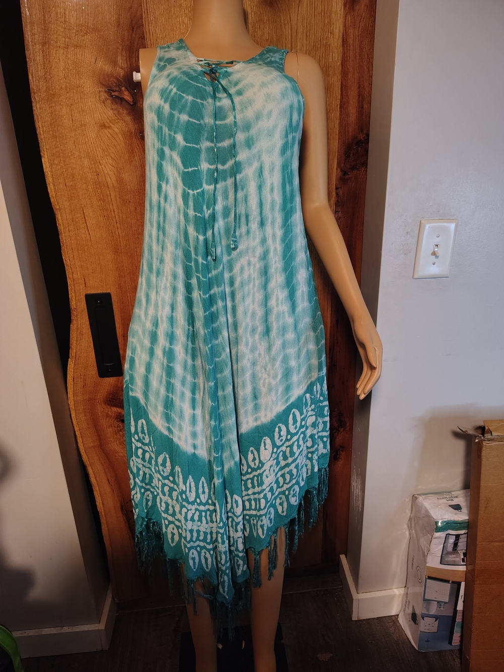 Boho, Batik, Handkerchief Hem, Summer Festival, Beach Sundress INGEAR RESORT - Picture 2 of 7